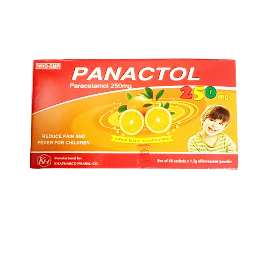 Panactol Paracetamol 250mg hộp 48 gói x 1,5g Khapharco – Thuốc tốt 123 ...